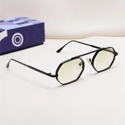 SUNGLASSIC Unisex Hexa Black Green Gradient Hexagon Sunglasses Hexa-Black-Green-Gr-image-48