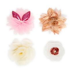 Radhu & Kabby Women Set of 4 Alligator Embellished Hair Bow Clips-image-54