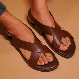 dmodot Men Leather Pelle Tannino Comfort Sandals-picture-4