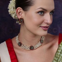 Anouk Gold-Plated Copper Artificial Stones & Beads Jewellery Set-image-9