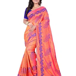 DIVASTRI Ethnic Motifs Embroidered Art Silk Heavy Work Saree-image-64