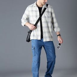 British Club Men Smart Spread Collar Solid Polycotton Oversized Casual Shirt-image-48