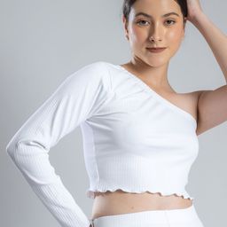 Redamancii Striped One Shoulder Top-image-51