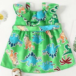 LULU & SKY Girls Novelty Print Ruffles A-Line Dress-image-78