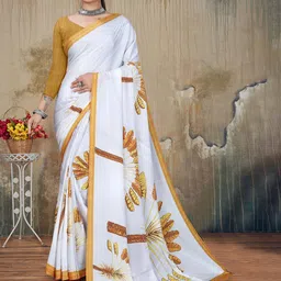 P D Silk Mills Printed Pure Georgette Saree With Blouse Piece-image-24