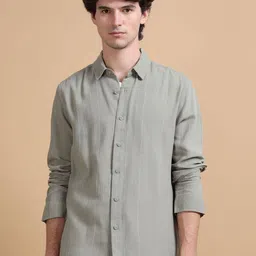 StitchX Men's Full Sleeve Dobby Textured Striped Shirt-image-22