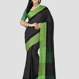 Crochetin Checked Handloom Saree-picture-31