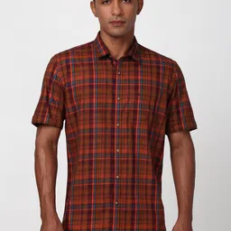 Peter England Casuals Men Slim Fit Tartan Checks Casual Shirt-image-59