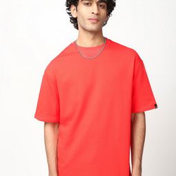 Bewakoof Heavy Duty Men Solid Round Neck Cotton Oversized T-shirt-image-82