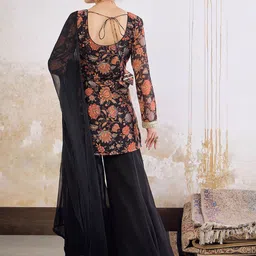 Shae by SASSAFRAS Women Printed Kurta with Palazzos & With Dupatta image 4
