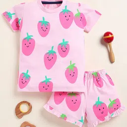 YK Girls Printed Round Neck T-Shirt With Shorts-image-80