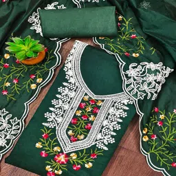 Peachmode Embroidered Unstitched Dress Material-image-94