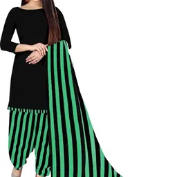 Attigo Printed Cotton Blend Unstitched Kurta & Patiyala with Dupatta-image-84