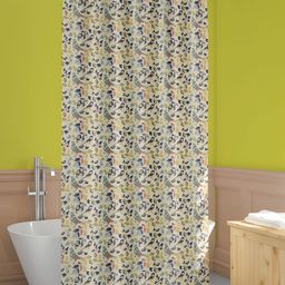 ArtzFolio Beige & Blue Printed Water Proof Shower Curtain-image-41