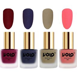 VOLO Set Of 4 Velvet Matte Nail Polish - 8 ml Each - 25 - 31 - 37 - 41-24