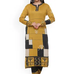WOOL 4U Women Self Design Regular Kurta with Trousers-picture-1
