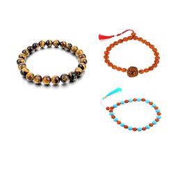 Divine souvenirs Unisex Set Of 3 Artificial Beaded Bracelets-54