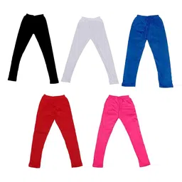 FRENCH KLEIDER Girls Pack Of 5 Slim Fit Churidar-Length Leggings-46