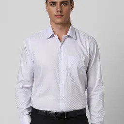 Van Heusen Men Spread Collar Micro Checked Cotton Slim Fit Formal Shirt-image-18