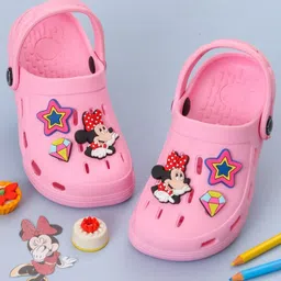 Disney By Yellow Bee Girls Minnie Mouse Clogs With Star & Gem Charms-27
