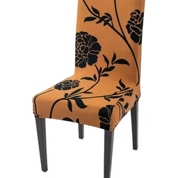 HOKIPO Black Printed 140 GSM Stretchable Chair Cover-image-54