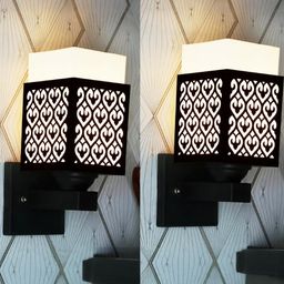 Gojeeva Brown Wood Square Wall Lamps-picture-49