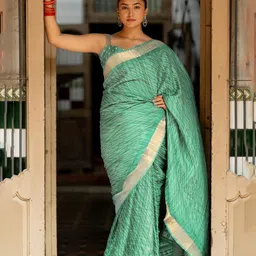 KALINI Polka Dots Printed Zari Saree-picture-14