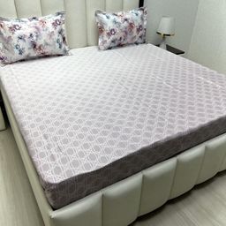 Pure Decor Royal Majestic Pink Printed Pure Cotton 400TC King Bedsheet Set 2.74m x 2.74m-image-97
