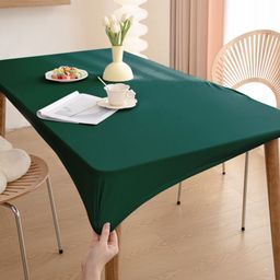 HOKIPO Teal Waterproof Non-Slip Stretch Fit 4-Seater Rectangle Table Cover-23