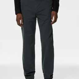 Marks & Spencer Men Cotton Slim Fit Regular Trousers-picture-48