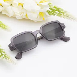 Ted Smith Unisex Rectangle Sunglasses with UV Protected Lens WALT_C2-GREY-39