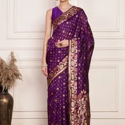 Sidhidata Floral Woven Design Zari Banarasi Saree-picture-10