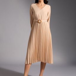 20Dresses Women Puff Sleeve Fit & Flare Midi Dress-image-53