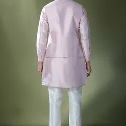 RNG Safawala Men Regular Thread Work Dupion Silk Kurta with Trousers image 2