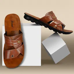 Paragon Men Comfort Slip-on Brown Sandals-image-56