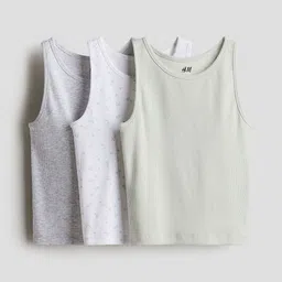 H&M 3-Pack Cotton Vest Tops-picture-27