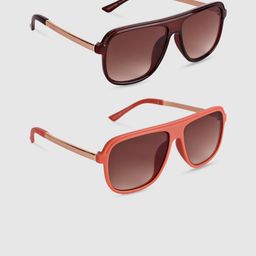 DukieKooky Unisex Kids Brown Lens & Brown Square Sunglasses with-16