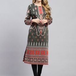 Monte Carlo Kalamkari Pathani Cold-Shoulder Sleeves Maternity Kurta-image-16