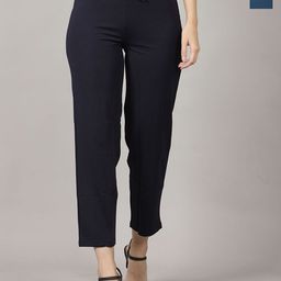 PRIDEWEAR Women Comfort High-Rise Wrinkle Free Trousers-image-60