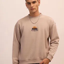 Espanshe Men Gray Nagant Full Sleeve Fleeced Sweatshirt-image-90