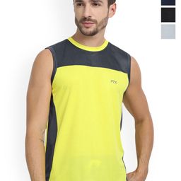 FTX Men Pack Of 4 Colourblocked Gym Vests-picture-22