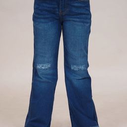 KiddoPanti Girls Jean Flared Low Distress Stretchable Mid-Rise Jeans-image-96