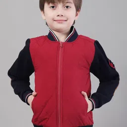 HOUSE OF VEDAS Boys Washed Colourblocked Lightweight Varsity Jacket-picture-13