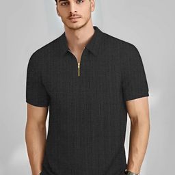 THE BEETEL HOUSE Striped Self Design Polo Collar T-shirt-picture-21