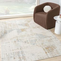 Kaleen India Cream Polyester Abstract Anti-Skid Carpets-image-85