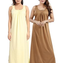 Inner Beats Pack Of 2 Cotton Blend Nightdress-picture-10