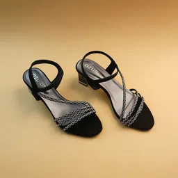 Ozuri Embellished Party Block Sandals-86