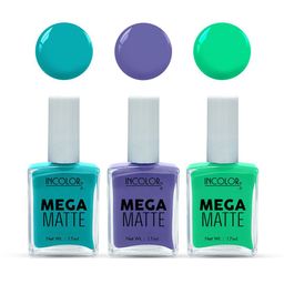 INCOLOR Set Of 3 Mega Matte Nail Paint - 17 ml Each - 70 - 13 - 71-44