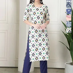 7Threads Selection Of 6 Ethnic Motifs Printed Round Neck Straight Kurta-image-70