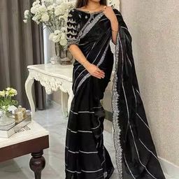 A.G.M.G FASHION Embellished Embroidered Organza Saree-image-57